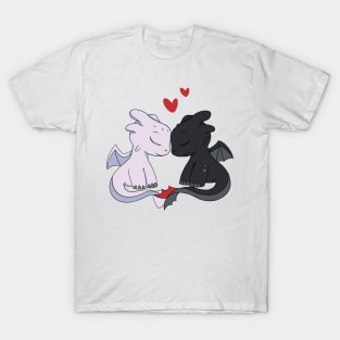 Love of dragons, Black fury & Light fury, Httyd characters, Toothless T-Shirt